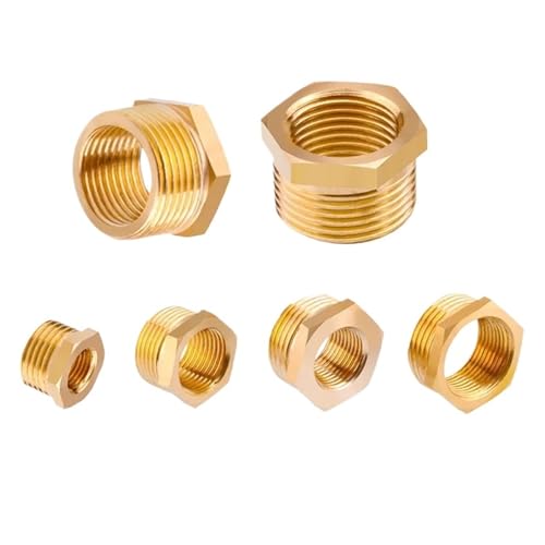 Reduzierstück Sechskantbuchse Innengewinde Adapter Messing BSP Hex Buchse Männlich Zu Weiblich Stecker for Kraftstoff Wasser Gas Öl 1/8 "-1"(F 1/8" To M 1/4") von ZBORAVPIX