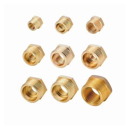 Reduzierstück Sechskantbuchse Innengewinde Adapter Messing BSP Reduzierung Hex Bush Männlich Weiblich Adapter Kraftstoff Wasser Gas Öl Mehrere Größen(1/8F to 3/8M) von ZBORAVPIX
