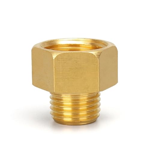 Reduzierstück Sechskantbuchse Innengewinde Adapter Messing-Rohrverbinder, männlich zu weiblich, Gewindeadapter, mehrere Größen, Goldton(1/4 M To 1/2 F) von ZBORAVPIX