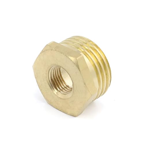 Reduzierstück Sechskantbuchse Innengewinde Adapter Messing Sechskantbuchse Reduzierstück Rohrverschraubung F auf M Gewinde Mehrere Größen Goldton(F 3/4"-M 1") von ZBORAVPIX