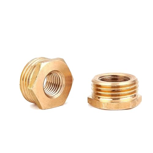 Reduzierstück Sechskantbuchse Innengewinde Adapter Packung mit 2 Messing-Sechskantbuchsen-Reduzierstück F auf M Gewindeadapter in mehreren Größen for Wassergas(F 1/4" To M 3/8") von ZBORAVPIX