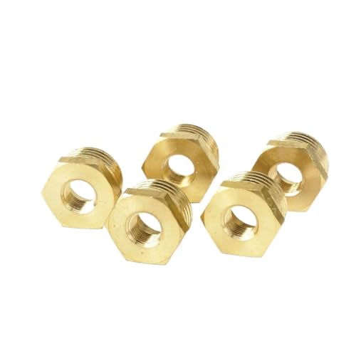 Reduzierstück Sechskantbuchse Innengewinde Adapter Packung mit 5 Messing 1/2 "BSP männlich auf 1/8" BSP weiblich Reduzierbuchse for Wasser Gas Öl Reduzierstück Sechskantbuchse Innengewinde Adapter Packung mit 5 Messing 1/2 "BSP männlich auf 1/8" BSP weiblich Reduzierbuchse for Wasser Gas Öl von ZBORAVPIX