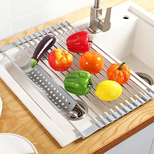 Roll Up Geschirrabtrockengestell, Abtropfgestell for Spüle, Geschirr, Obst und Gemüse, mehrere Größen(52 * 32cm) von ZBORAVPIX