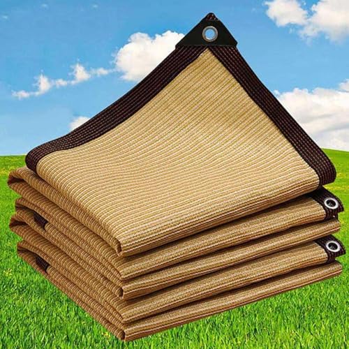 Schattentuch Netz Mesh Tarp, Garten-Schattennetz mit Ösen, 90% Schattierung, Beige, mehrere Größen(6x6m) von ZBORAVPIX
