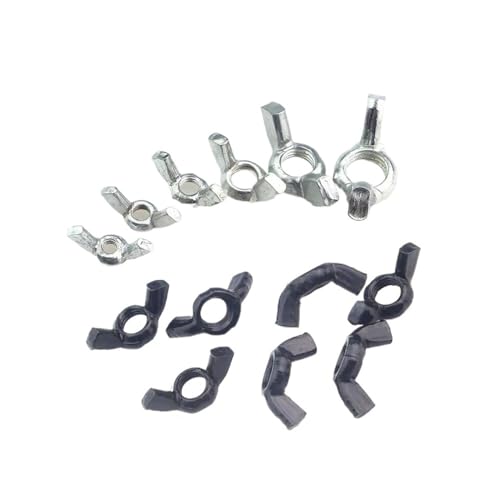 Schmetterlingsmuttern Wing Nut， Flügelmuttern verzinkt schwarz und weiß M3-M12 10 Stück(Bianco,M 4) von ZBORAVPIX