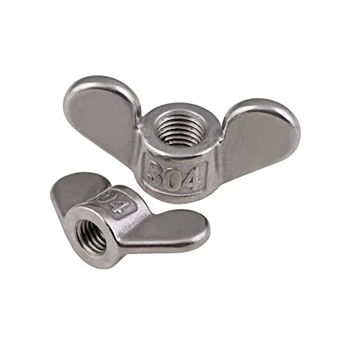Schmetterlingsmuttern Wing Nut， Metrische Schmetterlingsflügelmuttern A2/304 Edelstahl, handfest anziehen, Mutter in mehreren Größen(5pcs,M6) von ZBORAVPIX