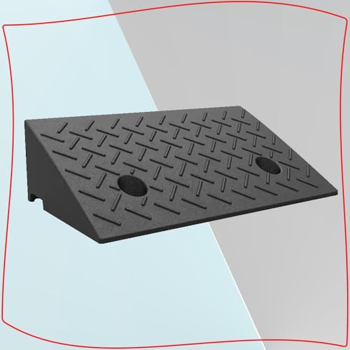 Schwelle Rollstuhlrampe Steigung, Gummi Bordsteinrampe for Rollstuhl, Roller, Fahrrad, Schwarz, mehrere Größen(50x25x8cm) von ZBORAVPIX