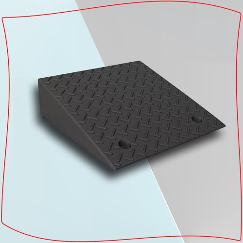 Schwelle Rollstuhlrampe Steigung, Gummi Bordsteinrampe for Rollstuhl, Roller, Fahrrad, Schwarz, mehrere Größen(50x50x18cm) von ZBORAVPIX