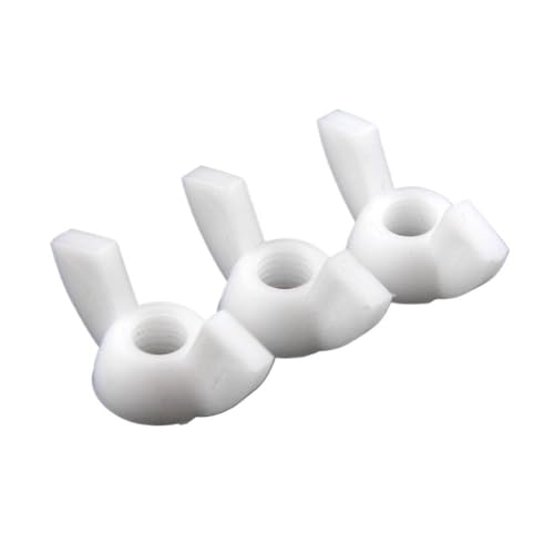 Schwenkbare Räder, Nylon Flügelmutter Schmetterlingsmutter Schwarz Weiß M3 M4 M5 M6 M8 M10 M12 105 Stück(Bianco,M4-20pcs) von ZBORAVPIX