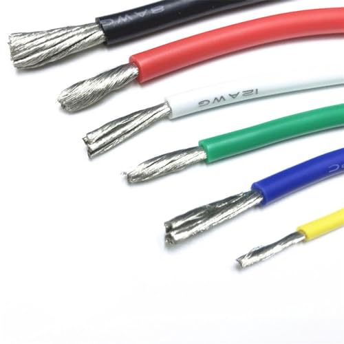 Silikonkabel Elektrischer Draht, Trunking-Vollsilikondraht, 10 Meter, mehrfarbig, 7–22 AWG, Temperaturbereich: -65 bis 200 Grad(Yellow and white,18 AWG 0.75mm) von ZBORAVPIX