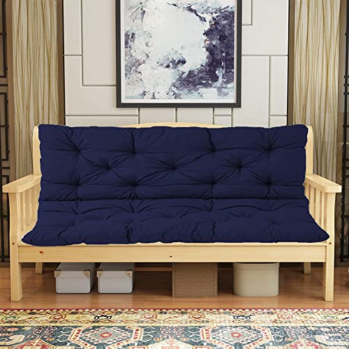 Sitzbank-Kissen-Pad, Bankkissen for die Terrasse im Freien, mehrfarbig, mehrere Größen, 1 Stück(Navy,150 * 100 * 8cm) von ZBORAVPIX