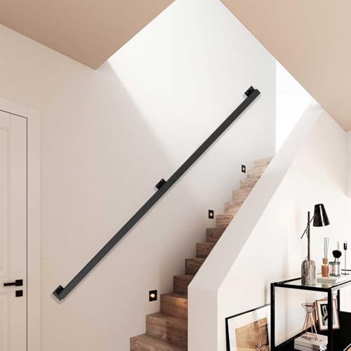Treppe Handlauf Geländer Treppe Geländer, Treppenhandlauf, an der Wand befestigtes Metallgeländer, mehrere Größen, mattschwarzes Schmiedeeisen(13ft/3.9m) von ZBORAVPIX
