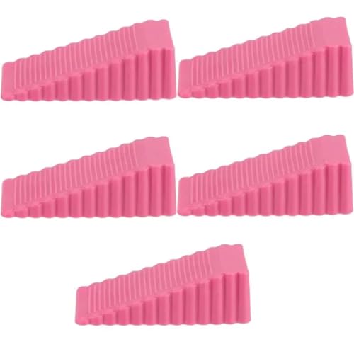 Türstopper-Keile, 1-5pc Reusable Shock Absorbent Home Office Anti-Ordner Hand Tür Stopper Anti-Kollision(Pink,5pcs) von ZBORAVPIX