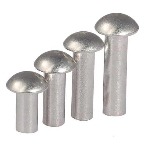 Vollniete, Vollnieten 10 Stück M3 bis M6 Aluminium Solide Selbststeckende Halbrundnieten Silber Mehrere Größen(M4x16) von ZBORAVPIX