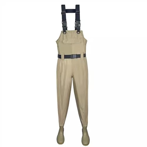 Wathosen zum Fischen, Fliegenfischen Wathose Bootfoot PVC Nylon Multicolor Mehrere Größen(Brown,7) von ZBORAVPIX