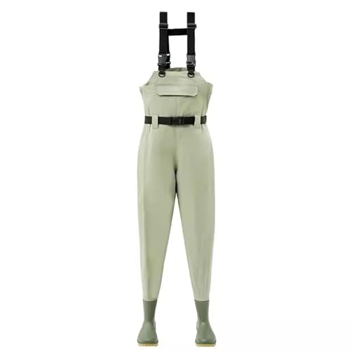 Wathosen zum Fischen, Fliegenfischen Wathose Bootfoot PVC Nylon Multicolor Mehrere Größen(Green,10 UK) von ZBORAVPIX