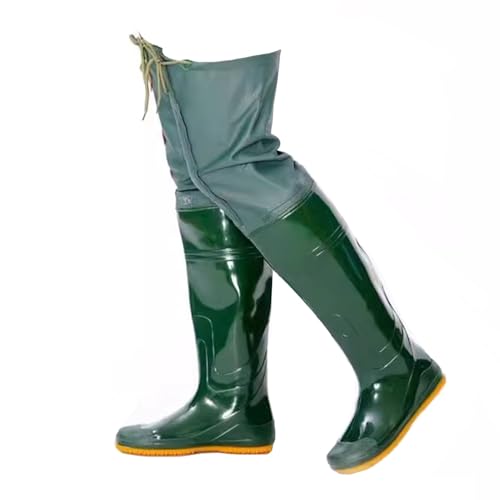 Wathosen zum Fischen, Hip Wathose PVC Bootfoot Herren Damen Angeln Jagd Grün UK 4-9(4.5) von ZBORAVPIX
