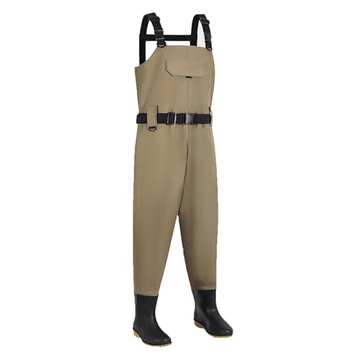 Wathosen zum Fischen, Hüft-Wathose, wasserdicht, mit rutschfesten Stiefeln, mehrfarbig, Größen 5–10, for Angeln und Jagen(Brown,5) von ZBORAVPIX