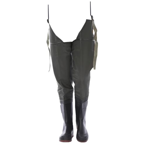Wathosen zum Fischen, Hüft-Wathose for Damen und Herren, PVC, Angeln, Grün, Größen 5,5–9(6.5) von ZBORAVPIX