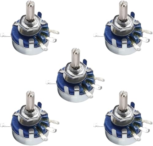 ZBORAVPIX AI润色 246/5000 Steckdosen Oder bolzenkappen, Drehpotentiometer WH5-1A 3-Terminals Linear 5er-Pack Blau 470R-1M(1M Ohm) von ZBORAVPIX