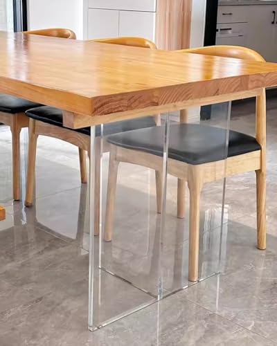 ZBORAVPIX Acryl-Tischbeine， klar 2cm T-Shape Clear Acrylic Table Base Leg Multiple Sizes(40x70cm (15 3/4x27 1/2")) von ZBORAVPIX