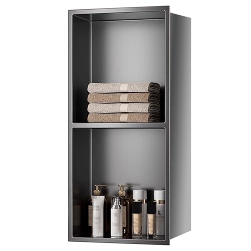 ZBORAVPIX Einbauregal Dusche Nische Alcove， Duschnische aus Edelstahl, Grau, mehrere Größen(70x28cm) von ZBORAVPIX