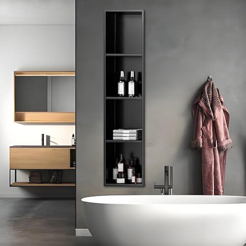 ZBORAVPIX Einbauregal Dusche Nische Alcove， Duschnische aus Edelstahl ohne Fliesen, mehrere Größen(No Light,120x28cm) von ZBORAVPIX