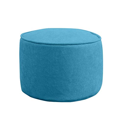 ZBORAVPIX Fußhocker Sitzsack Pouffe Chair， 2er-Pack Pouf Ottoman, bequemer Fußhocker in Volltonfarbe, runder Fußstützenhocker(Azure) von ZBORAVPIX