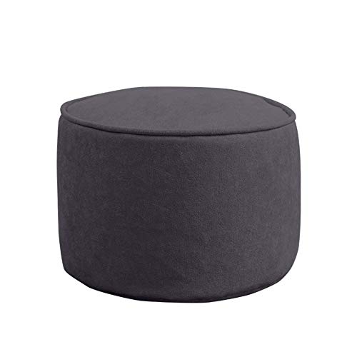 ZBORAVPIX Fußhocker Sitzsack Pouffe Chair， 2er-Pack Pouf Ottoman, bequemer Fußhocker in Volltonfarbe, runder Fußstützenhocker(Dark Gray) von ZBORAVPIX