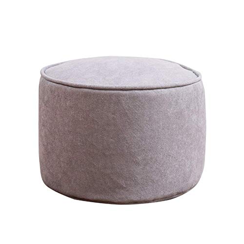 ZBORAVPIX Fußhocker Sitzsack Pouffe Chair， 2er-Pack Pouf Ottoman, bequemer Fußhocker in Volltonfarbe, runder Fußstützenhocker(Grey) von ZBORAVPIX