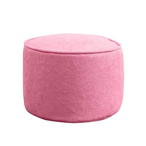 ZBORAVPIX Fußhocker Sitzsack Pouffe Chair， 2er-Pack Pouf Ottoman, bequemer Fußhocker in Volltonfarbe, runder Fußstützenhocker(Light Pink) von ZBORAVPIX