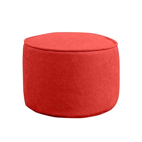 ZBORAVPIX Fußhocker Sitzsack Pouffe Chair， 2er-Pack Pouf Ottoman, bequemer Fußhocker in Volltonfarbe, runder Fußstützenhocker(Watermelon Red) von ZBORAVPIX
