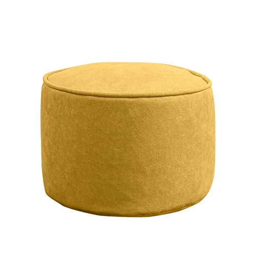 ZBORAVPIX Fußhocker Sitzsack Pouffe Chair， 2er-Pack Pouf Ottoman, bequemer Fußhocker in Volltonfarbe, runder Fußstützenhocker(Yellow) von ZBORAVPIX