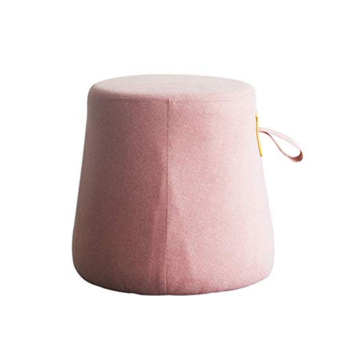 ZBORAVPIX Fußhocker Sitzsack Pouffe Chair， Cube Gepolsterter runder Fußhocker Fußhocker Puff Sitz Schuhbank Hocker(Pink,35x35x38cm(14x14x15inch)) von ZBORAVPIX