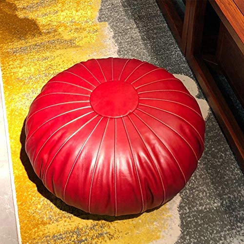ZBORAVPIX Fußhocker Sitzsack Pouffe Chair， Echtes Rindsleder Leder Pouf große Bodenkissen handgemachte Bean Bag Wohnzimmer Dekor(B) von ZBORAVPIX