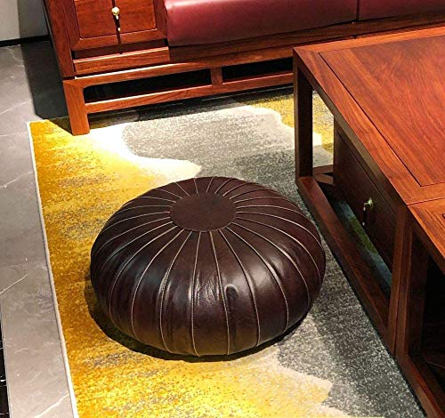 ZBORAVPIX Fußhocker Sitzsack Pouffe Chair， Echtes Rindsleder Leder Pouf große Bodenkissen handgemachte Bean Bag Wohnzimmer Dekor(C) von ZBORAVPIX