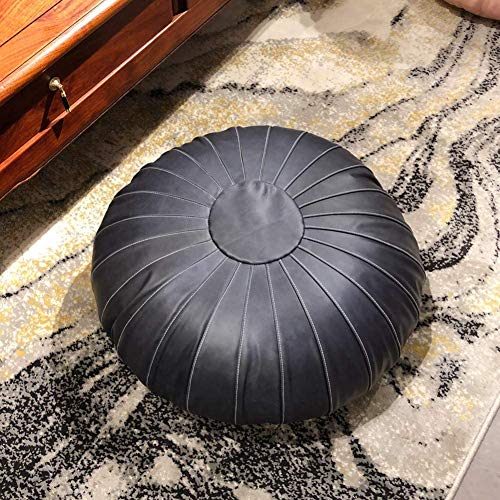ZBORAVPIX Fußhocker Sitzsack Pouffe Chair， Echtes Rindsleder Leder Pouf große Bodenkissen handgemachte Bean Bag Wohnzimmer Dekor(F) von ZBORAVPIX