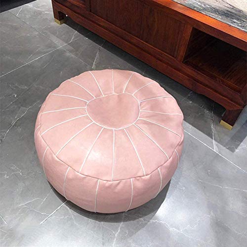ZBORAVPIX Fußhocker Sitzsack Pouffe Chair， Echtes Rindsleder Leder Pouf große Bodenkissen handgemachte Bean Bag Wohnzimmer Dekor(Pink) von ZBORAVPIX