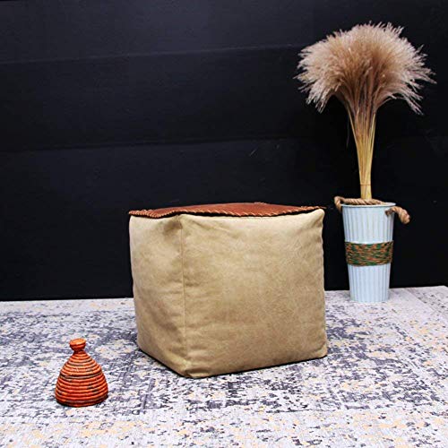 ZBORAVPIX Fußhocker Sitzsack Pouffe Chair， Fußstütze Hocker Futonkissen Würfel Schaumstofffüllung Sofahocker(C) von ZBORAVPIX