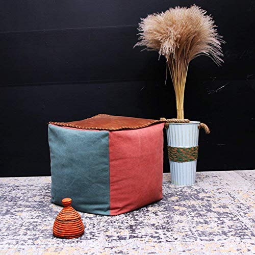 ZBORAVPIX Fußhocker Sitzsack Pouffe Chair， Fußstütze Hocker Futonkissen Würfel Schaumstofffüllung Sofahocker(D) von ZBORAVPIX