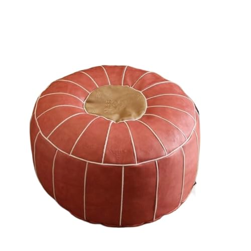 ZBORAVPIX Fußhocker Sitzsack Pouffe Chair， Rundes Kunstlederkissen Pouffe Sitzsack Stuhl Dekorativer Fußhocker Bequemer Fußstützensitzhocker(Pink) von ZBORAVPIX