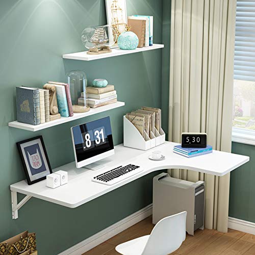 ZBORAVPIX Klappbarer Hängetisch an der Wand, Schwebender Schreibtisch, Wandtisch mit Klappdesign, Stabiler und langlebiger umwandelbarer Schreibtisch(White,60 * 40 * 25cm/24 * 16 * 10in) von ZBORAVPIX