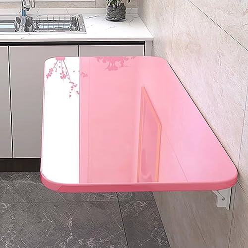 ZBORAVPIX Klappbarer Hängetisch an der Wand, for Home Office Kompakte Workstation mit Esstisch Faltbare Hängende Werkbank(Pink,100x50cm/39.5x20in) von ZBORAVPIX