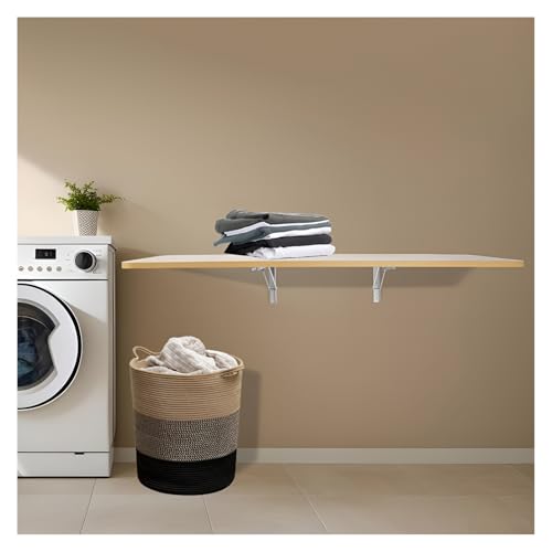 ZBORAVPIX Klappbarer Hängetisch an der Wand, for kleine Räume. Platzsparender Wandschreibtisch for Waschküche, Home Office, Garage, Keller, Küche(Wood,120 * 40cm) von ZBORAVPIX