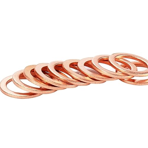 ZBORAVPIX O-Ringe, Dichtung Kupfer Solide Dichtung Unterlegscheibe for Boot Ölwanne Flache Dichtung Ring Werkzeug Mehrere Größen(M22x28x1.5 (10pcs)) von ZBORAVPIX