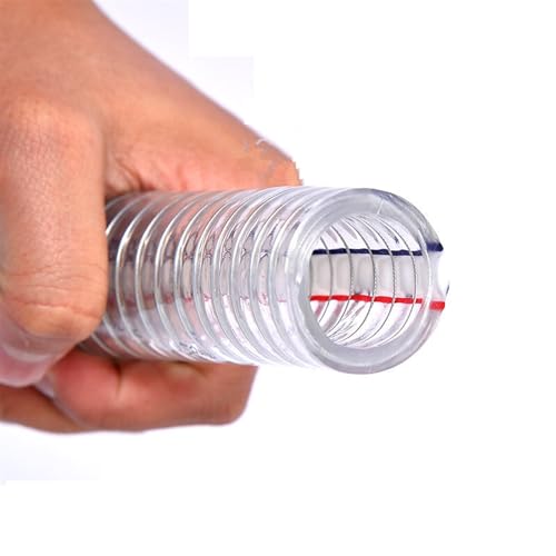 ZBORAVPIX PVC-Rohr Stahldraht-verstärkter Schlauch, 1 Meter Transparent Weich-PVC Sanitär Schlauch ID.10mm bis 38mm Wasserpumpe Flexible Rohr ablauf elastische(OD 52xID 45mm) von ZBORAVPIX