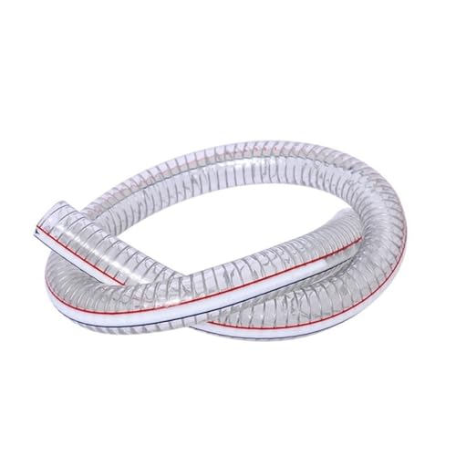 ZBORAVPIX PVC-Rohr Stahldraht-verstärkter Schlauch, PVC Transparent ID 10mm bis 25mm Wasserpumpe Flexible Rohr Öl Rohr Stahl Draht Kunststoff Rohr(1Meter 22x27mm) von ZBORAVPIX