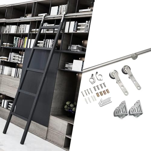ZBORAVPIX Rollende Leiter Schiene Schiebehardware， Edelstahl-Schiebeleiterschienen-Hardware-Kit for den Innenbereich zu Hause, mehrere Größen(500cm(16.4 ft) Track kit) von ZBORAVPIX