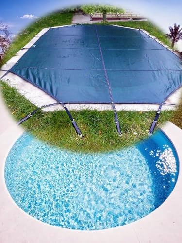 ZBORAVPIX Schwimmbadabdeckung， Mesh-Swimmingpool-Abdeckung for In-Ground-Pools Multicolor Mehrere Größen mit Hardware(Blue,7.9m/26ft) von ZBORAVPIX