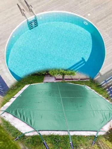ZBORAVPIX Schwimmbadabdeckung， Mesh-Swimmingpool-Abdeckung for In-Ground-Pools Multicolor Mehrere Größen mit Hardware(Green,9.1m/30ft) von ZBORAVPIX